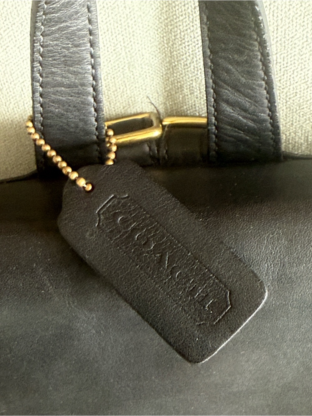 Coach Black Leather Flap Drawstring Backpack with Gold-Tone Hardware - Picture 6 of 6